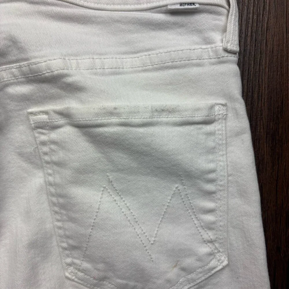 Mother The Rambler Zip Ankle Fairest of Them All Straight Jeans White Size 29 - Picture 12 of 13